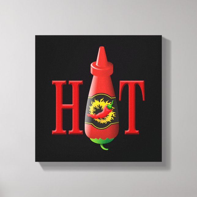 Impressão Em Tela Garrafa de molho quente (Frente)