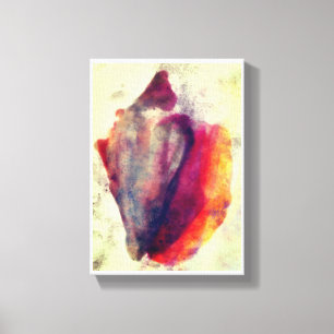 Impressão Em Tela Gastropodo Aquarela Caracol Dourado Borgonha