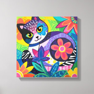 Impressão Em Tela Gatinho de caleidoscópio