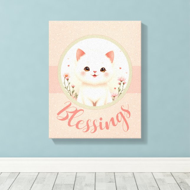 Impressão Em Tela Gatinho Kitty de berçário (Insitu(piso de madeira))