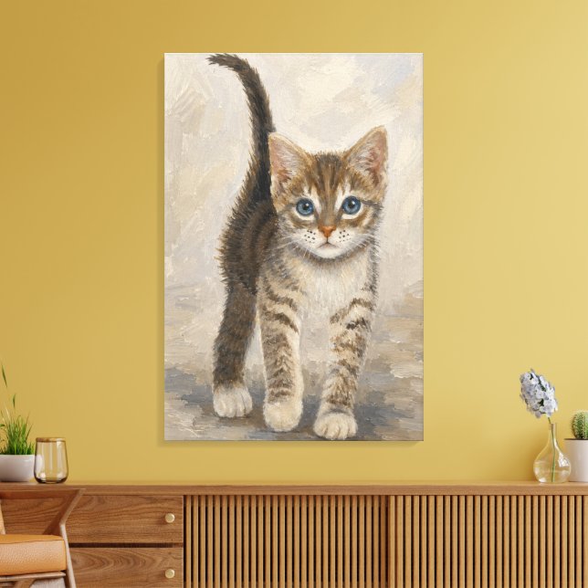 Impressão Em Tela Gatinho Listrado (Insitu(Sala de estar))