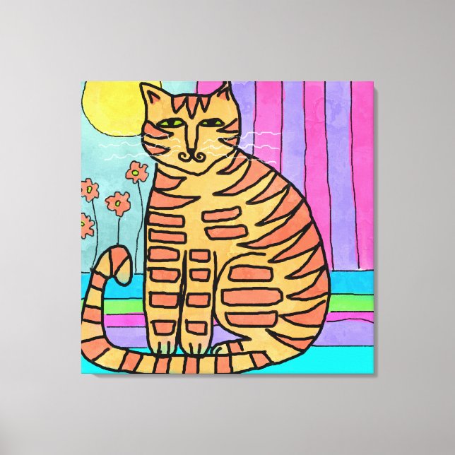 Impressão Em Tela Gatinho na pintura por Abstrato sunshine (Frente)