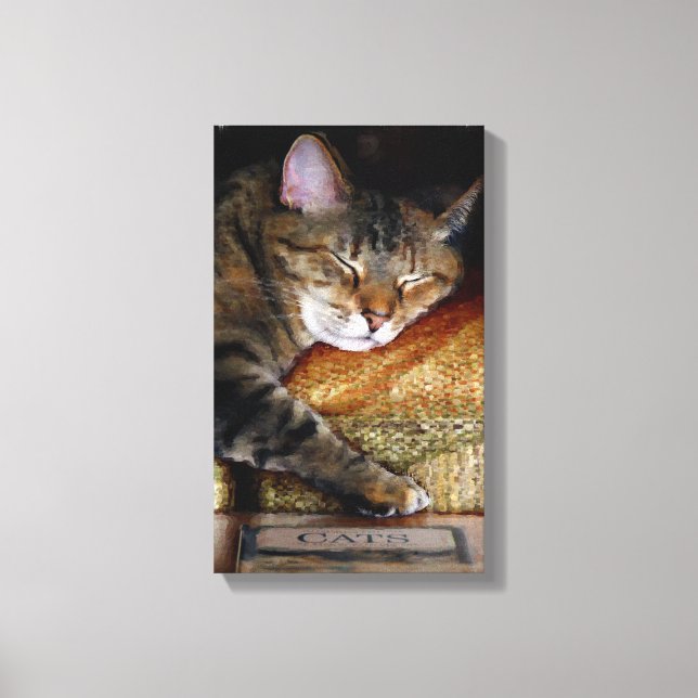 Impressão Em Tela Gatinho Sonolento (Frente)