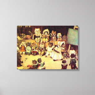 Impressão Em Tela Gatinhos da escola de um gato, Louis Wain