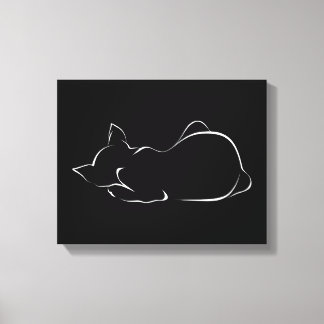 Impressão Em Tela Gato adormecido