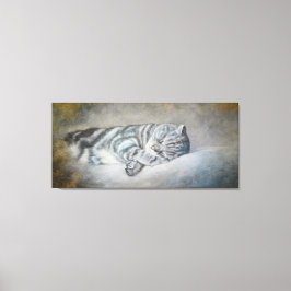 Impressão Em Tela Gato adormecido - Pintura a óleo por Lukian