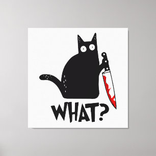 Impressão Em Tela Gato Assassino Com Faca