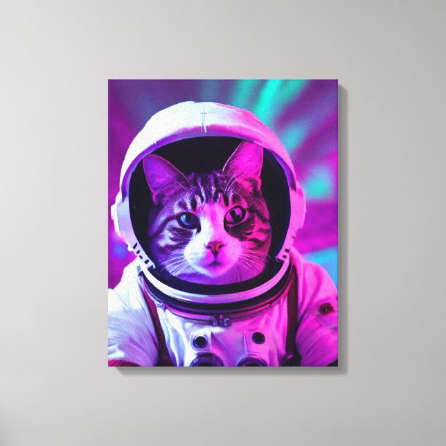 Impressão Em Tela gato astronauta (Frente)