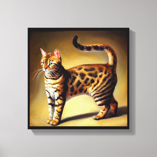 Impressão Em Tela Gato Bengal  (Frente)