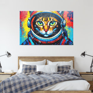 IMPRESSÃO EM TELA GATO BENGALA NO ESPAÇO