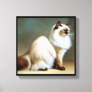 Impressão Em Tela Gato Birmanês