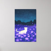 Gato Branco em Blossomas da Meia-Noite