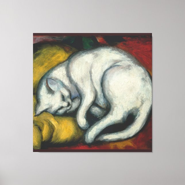 Impressão Em Tela Gato Branco, Franz Marc (Frente)