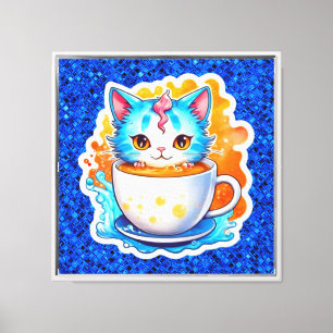 Impressão Em Tela Gato com café Mug-94678