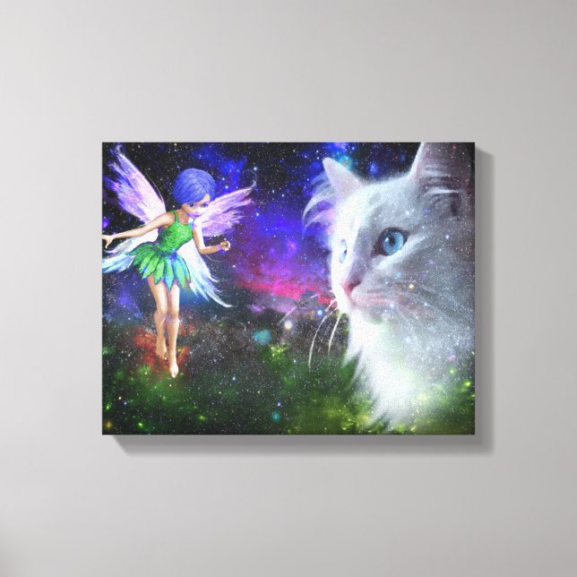 Impressão Em Tela Gato de Encontros de Fadas (Frente)