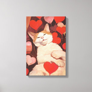 Impressão Em Tela Gato de Namorados Felizes