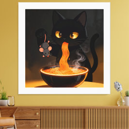Impressão Em Tela Gato de Obsidiana & Rato Audacioso – Banquete de R