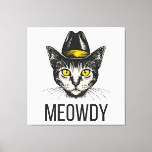 Impressão Em Tela Gato Divertido Meowdy