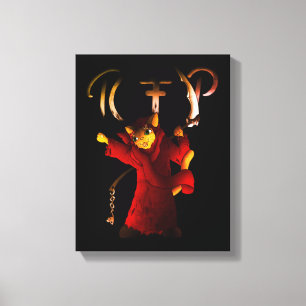 Impressão Em Tela Gato do Ceifador do vermelho carmesim