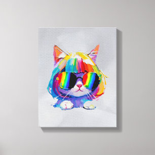 Impressão Em Tela Gato Engraçado Fofo Smol (Pintura Nº 5)
