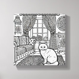 Impressão Em Tela Gato Fácil e Negrito #8