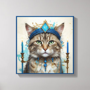 Impressão Em Tela Gato festivo no hanukkah brincalhão Disguise
