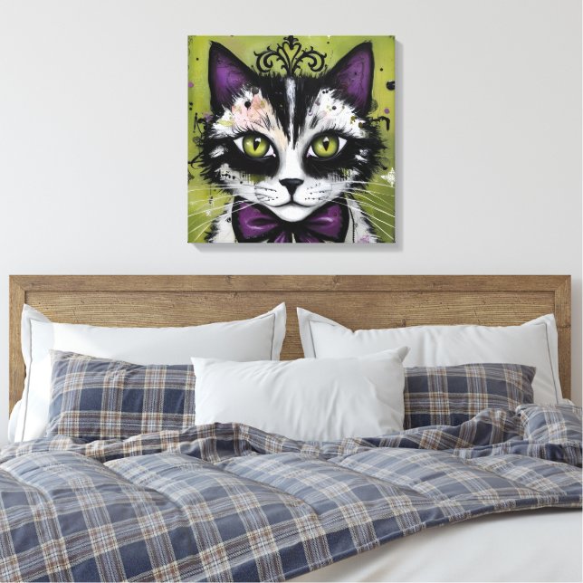 Impressão Em Tela Gato Gótico (Insitu(Quarto))