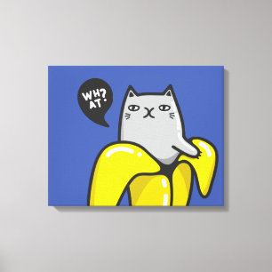 Impressão Em Tela Gato na banana