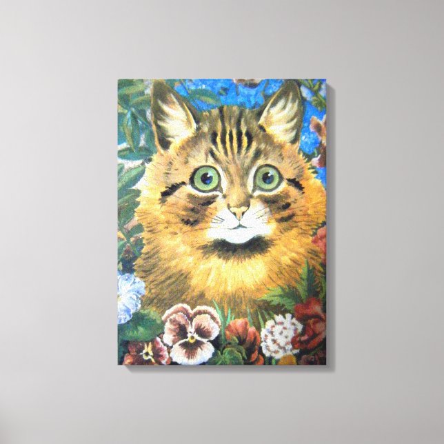 Impressão Em Tela Gato na flor, Louis Wain (Frente)