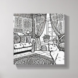 Impressão Em Tela Gato Negrito e Fácil #1