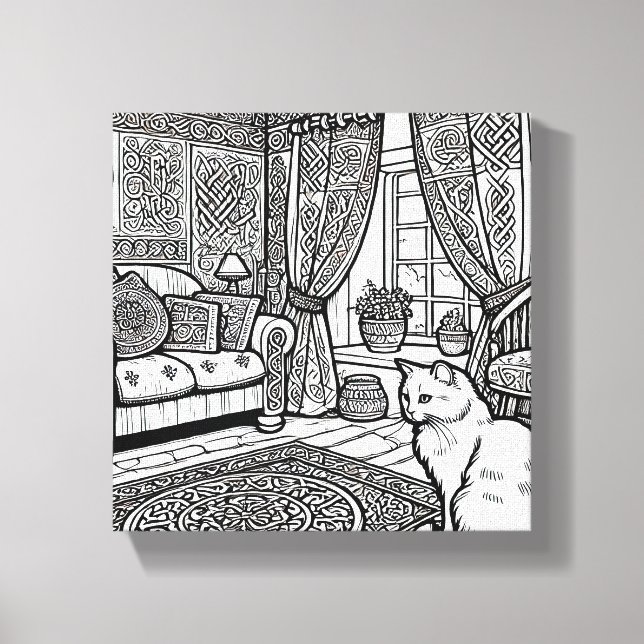 Impressão Em Tela Gato Negrito e Fácil #1 (Frente)