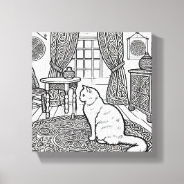 Impressão Em Tela Gato Negrito e Fácil #10