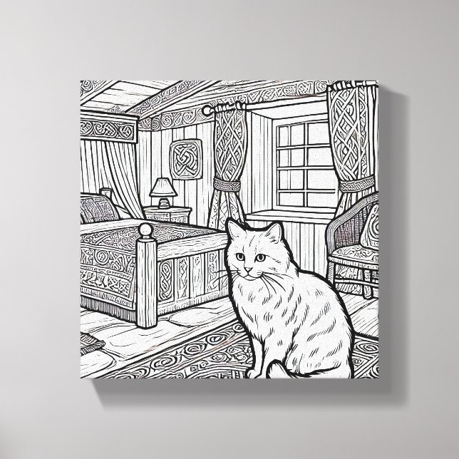 Impressão Em Tela Gato Negrito e Fácil #11 (Frente)