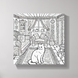 Impressão Em Tela Gato Negrito e Fácil #12