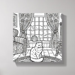 Impressão Em Tela Gato Negrito e Fácil #16