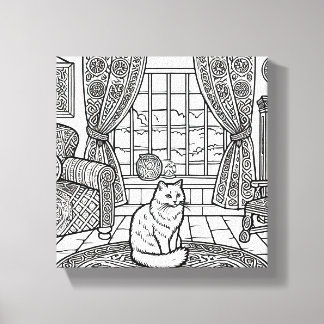 Impressão Em Tela Gato Negrito e Fácil #16