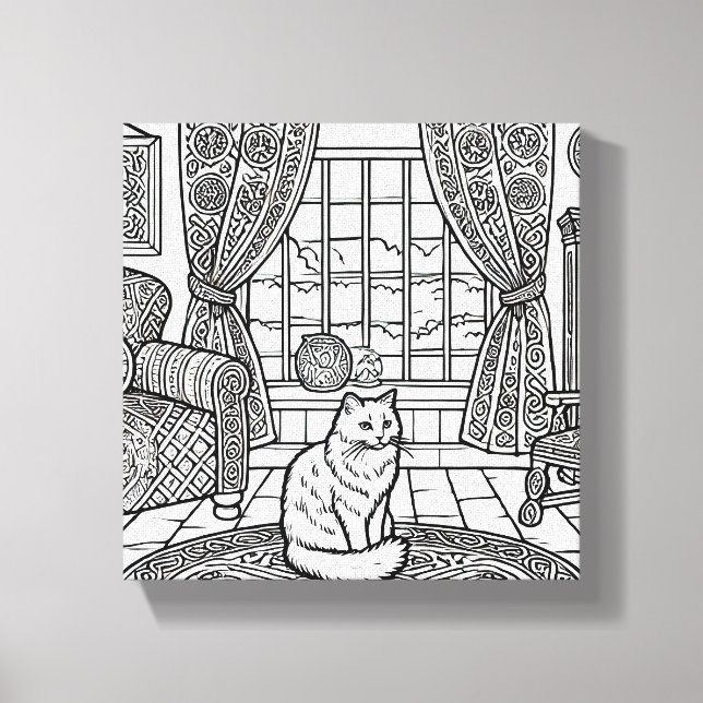 Impressão Em Tela Gato Negrito e Fácil #16 (Frente)