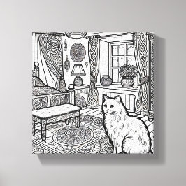 Impressão Em Tela Gato Negrito e Fácil #17