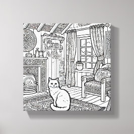 Impressão Em Tela Gato Negrito e Fácil #18