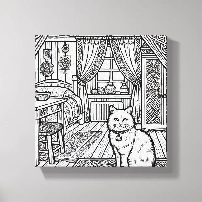 Impressão Em Tela Gato Negrito e Fácil #19 (Frente)