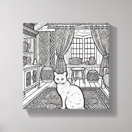 Impressão Em Tela Gato Negrito e Fácil #21