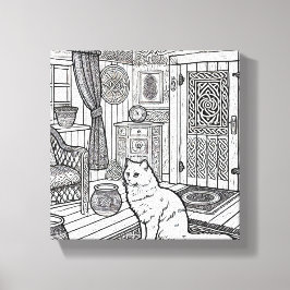 Impressão Em Tela Gato Negrito e Fácil #22