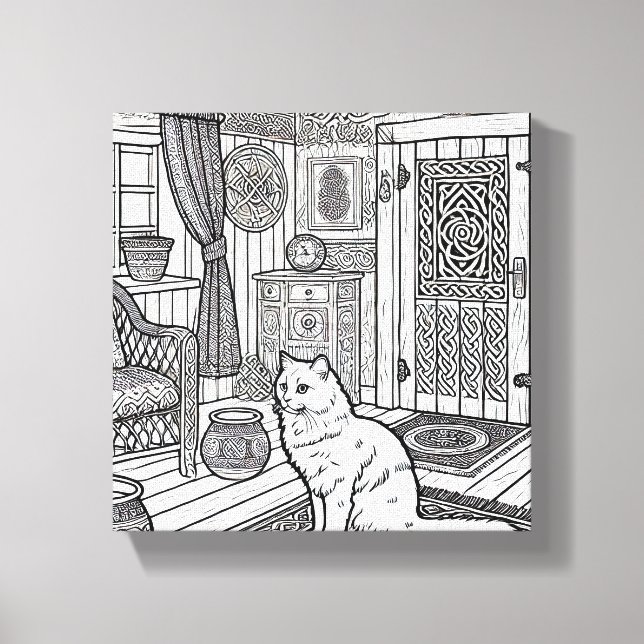 Impressão Em Tela Gato Negrito e Fácil #22 (Frente)