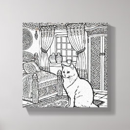 Impressão Em Tela Gato Negrito e Fácil #23