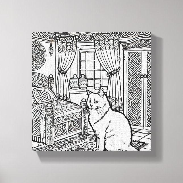 Impressão Em Tela Gato Negrito e Fácil #23 (Frente)