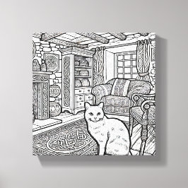 Impressão Em Tela Gato Negrito e Fácil #3