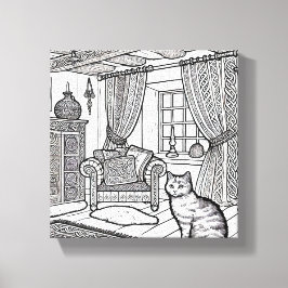 Impressão Em Tela Gato Negrito e Fácil #5