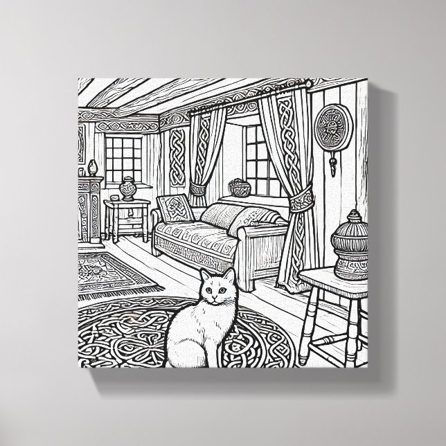 Impressão Em Tela Gato Negrito e Fácil #50 (Frente)