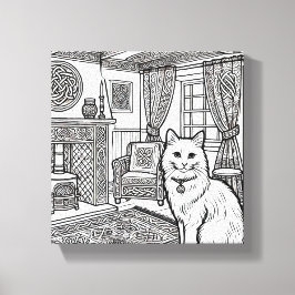 Impressão Em Tela Gato Negrito e Fácil #6