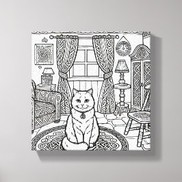 Impressão Em Tela Gato Negrito e Fácil #7